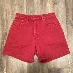 90s Levi’s 551 red denim shorts size 8